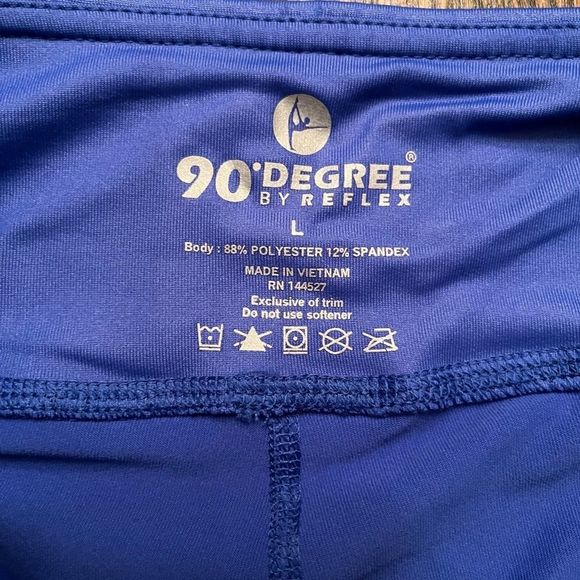 NWT 90 Degree by Reflex Royal Blue & Black Mesh Side Stripe Legging, Size L - Picture 7 of 8